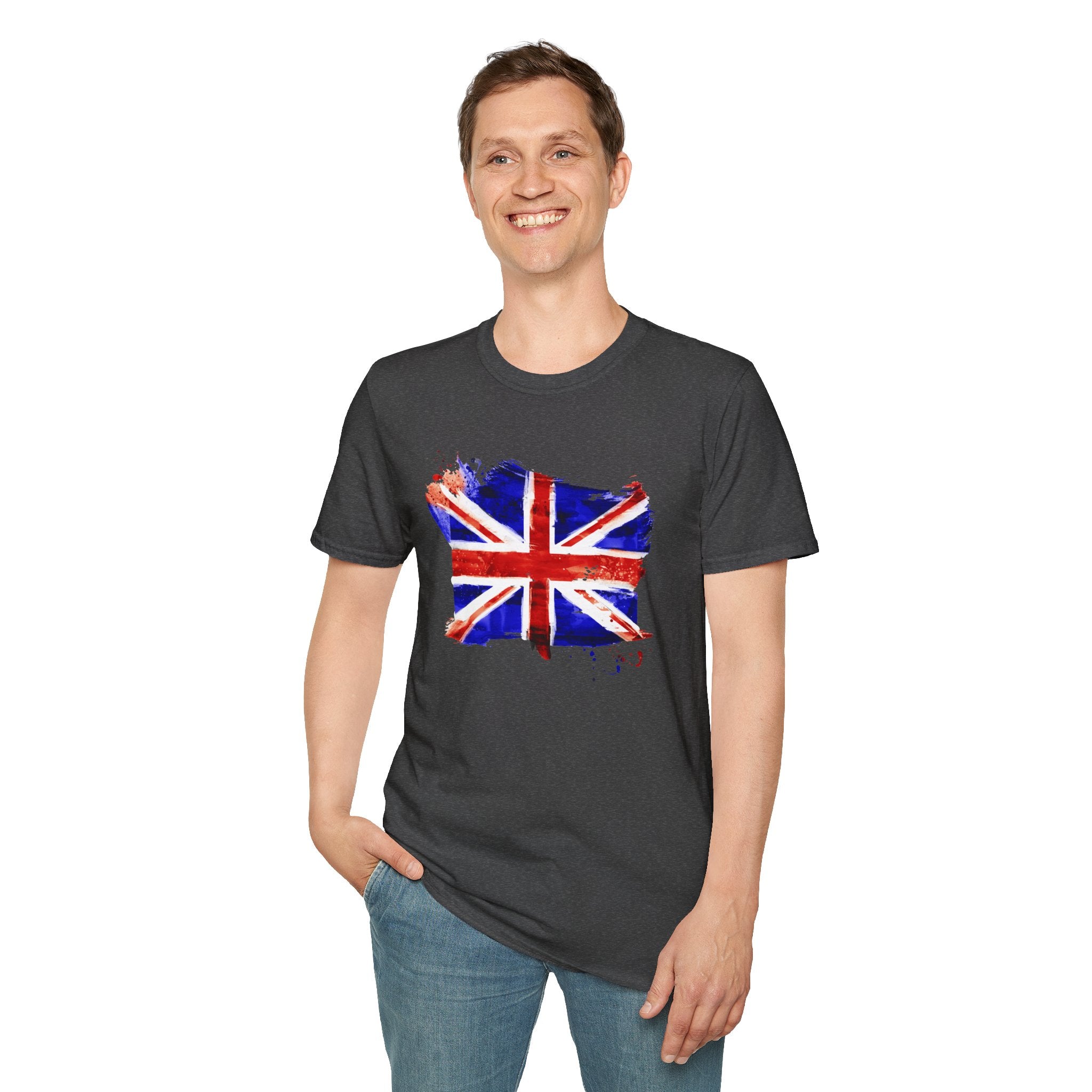 Union Jack Paint Brush UK Flag T-Shirt — British Pride Graphic Tee