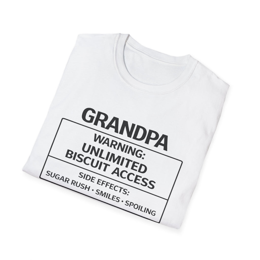 Grandpa Warning T-Shirt — "Unlimited Biscuit Access" Funny Grandpa Tee