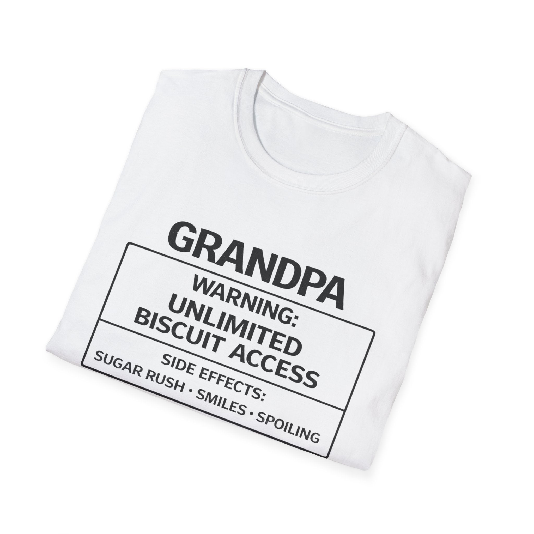 Grandpa Warning T-Shirt — "Unlimited Biscuit Access" Funny Grandpa Tee