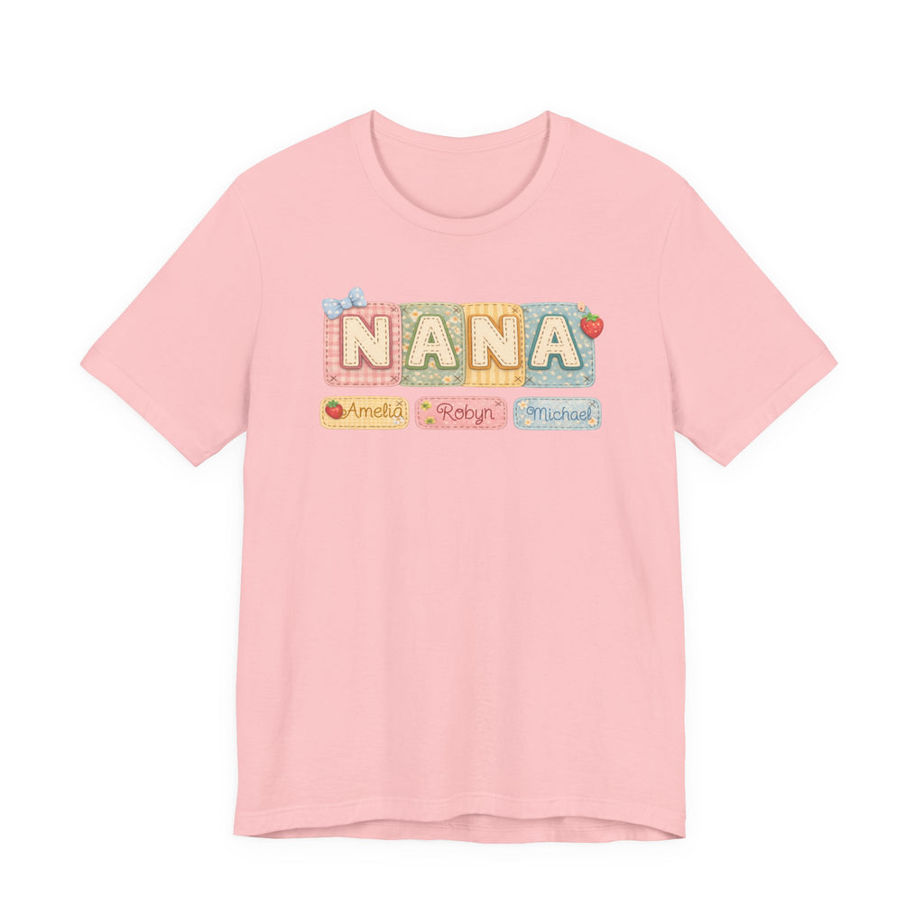 Nana Baby Blocks Tee — Personalized Grandmother Name Shirt