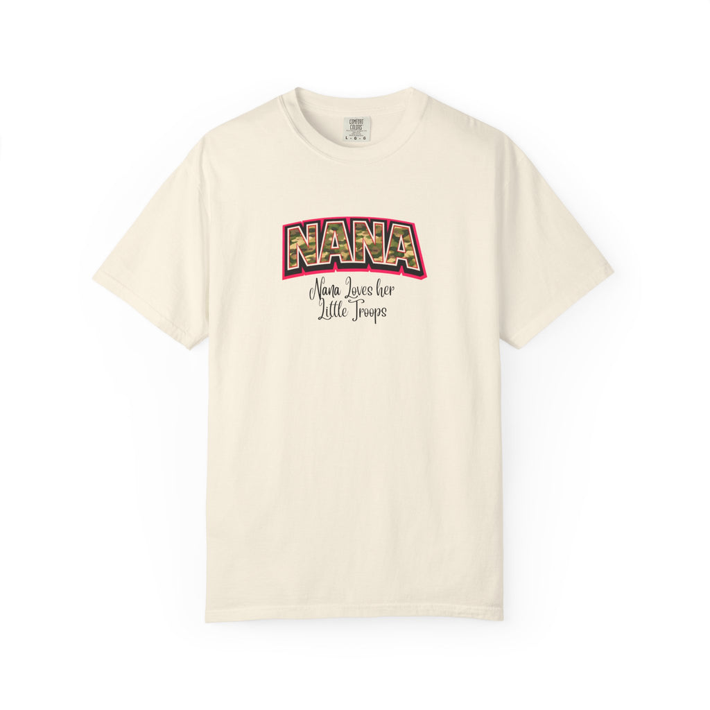 Nana Leopard Print T-Shirt — "Nana (who loves her little troops)" Grandma Gift