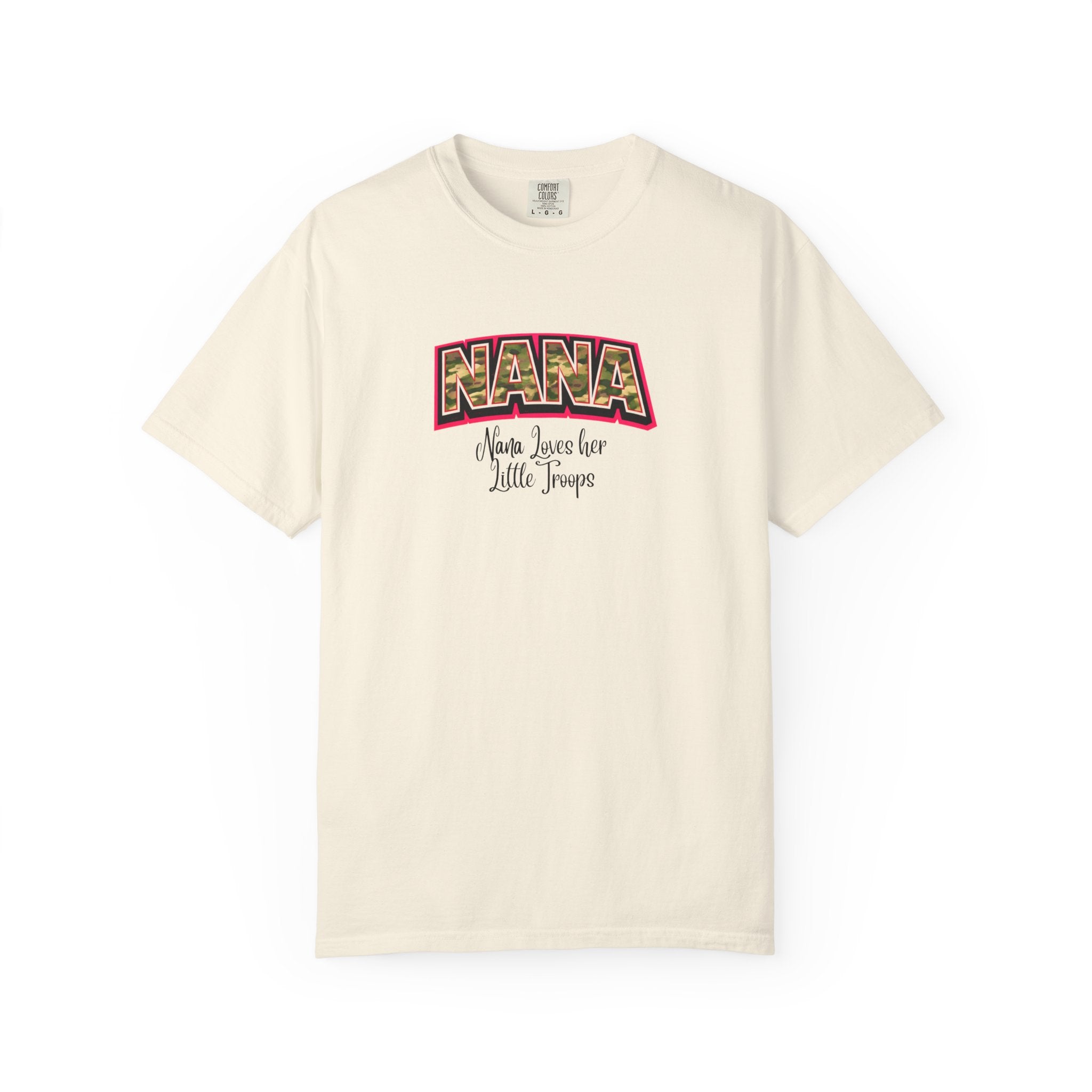 Nana Leopard Print T-Shirt — "Nana (who loves her little troops)" Grandma Gift