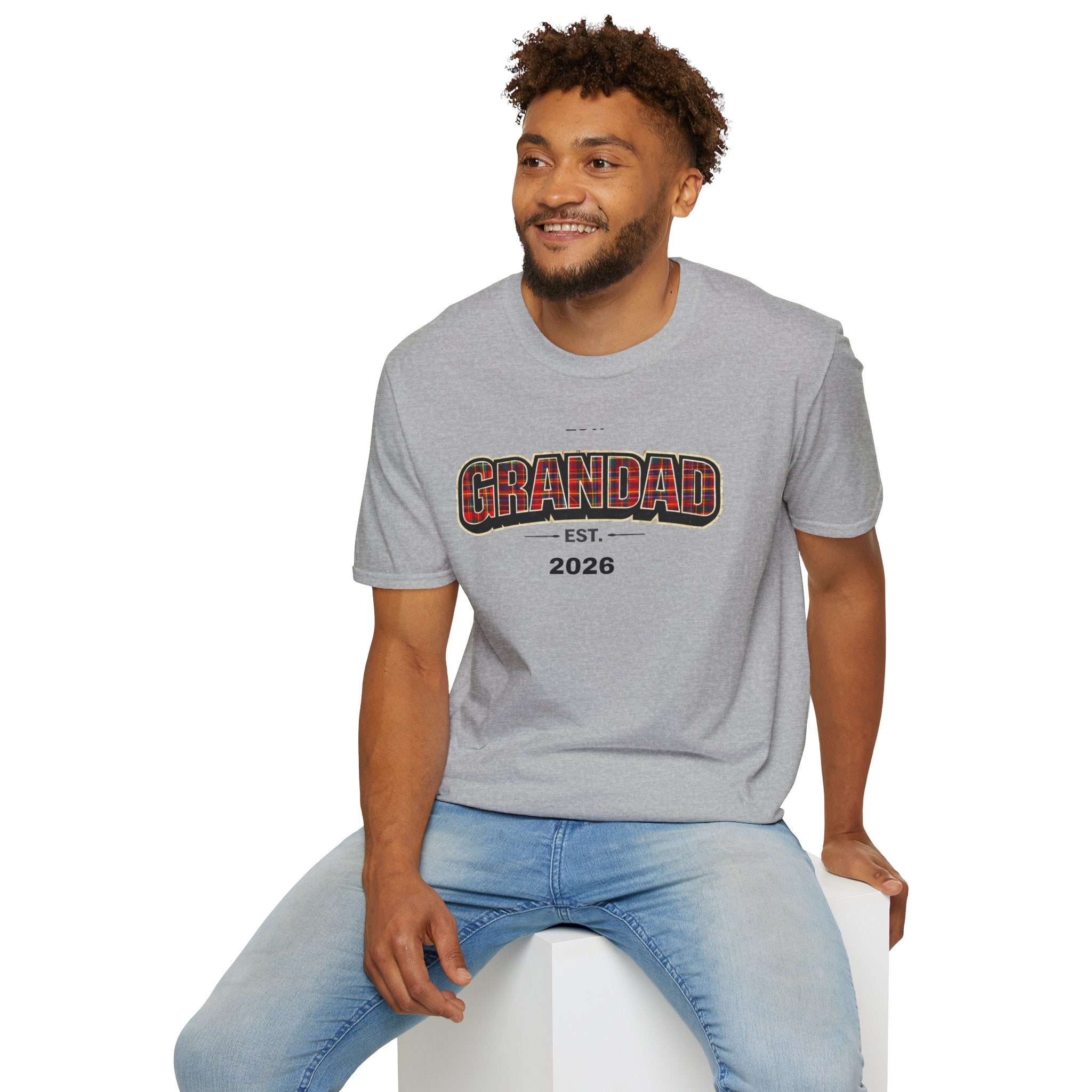 Grandad Est. 2026 T-Shirt — Plaid Grandpa Gift Tee