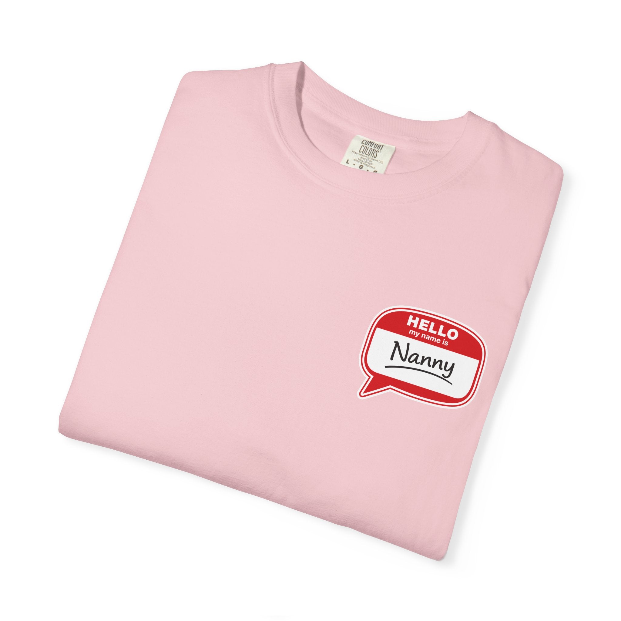Hello Nanny Pocket T-Shirt – Cute Name Tag Tee for Grandparents & Caregivers
