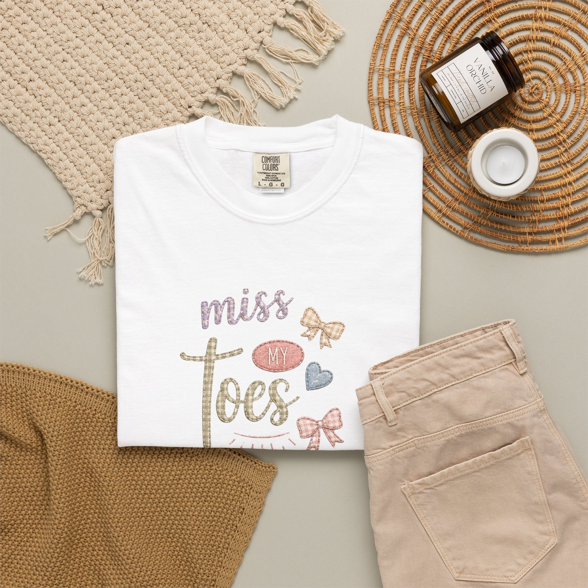Miss My Toes Graphic T-Shirt – Cute Baby Feet & Bows Tee