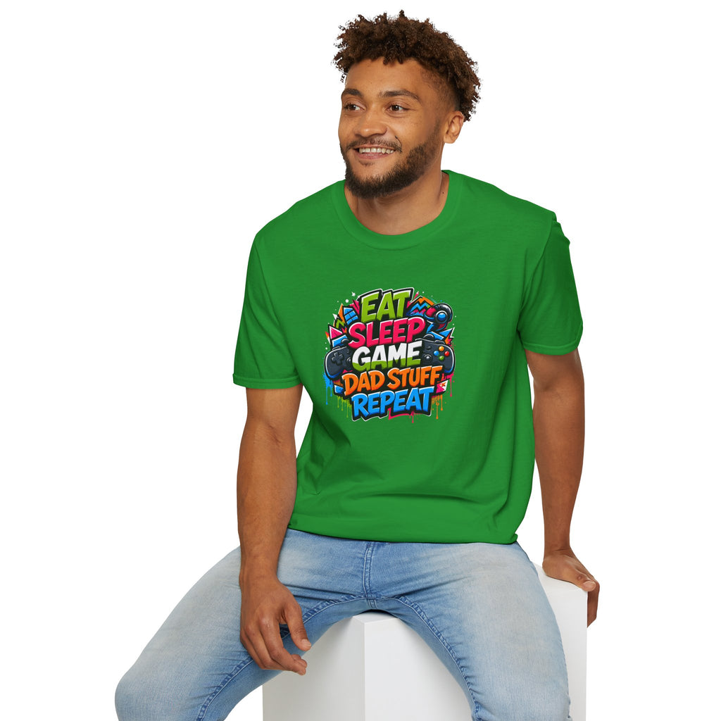 Eat Sleep Game Dad Stuff Repeat T-Shirt