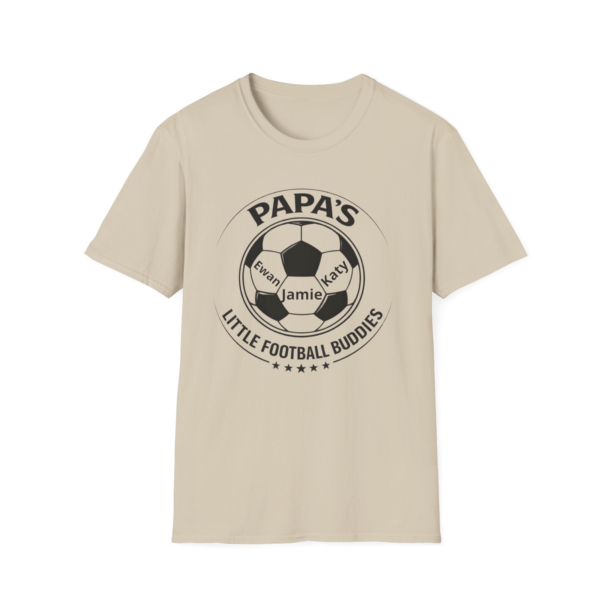 T-Shirt — "Papa's Little Football Buddies" Personalized Soccer Dad Tee