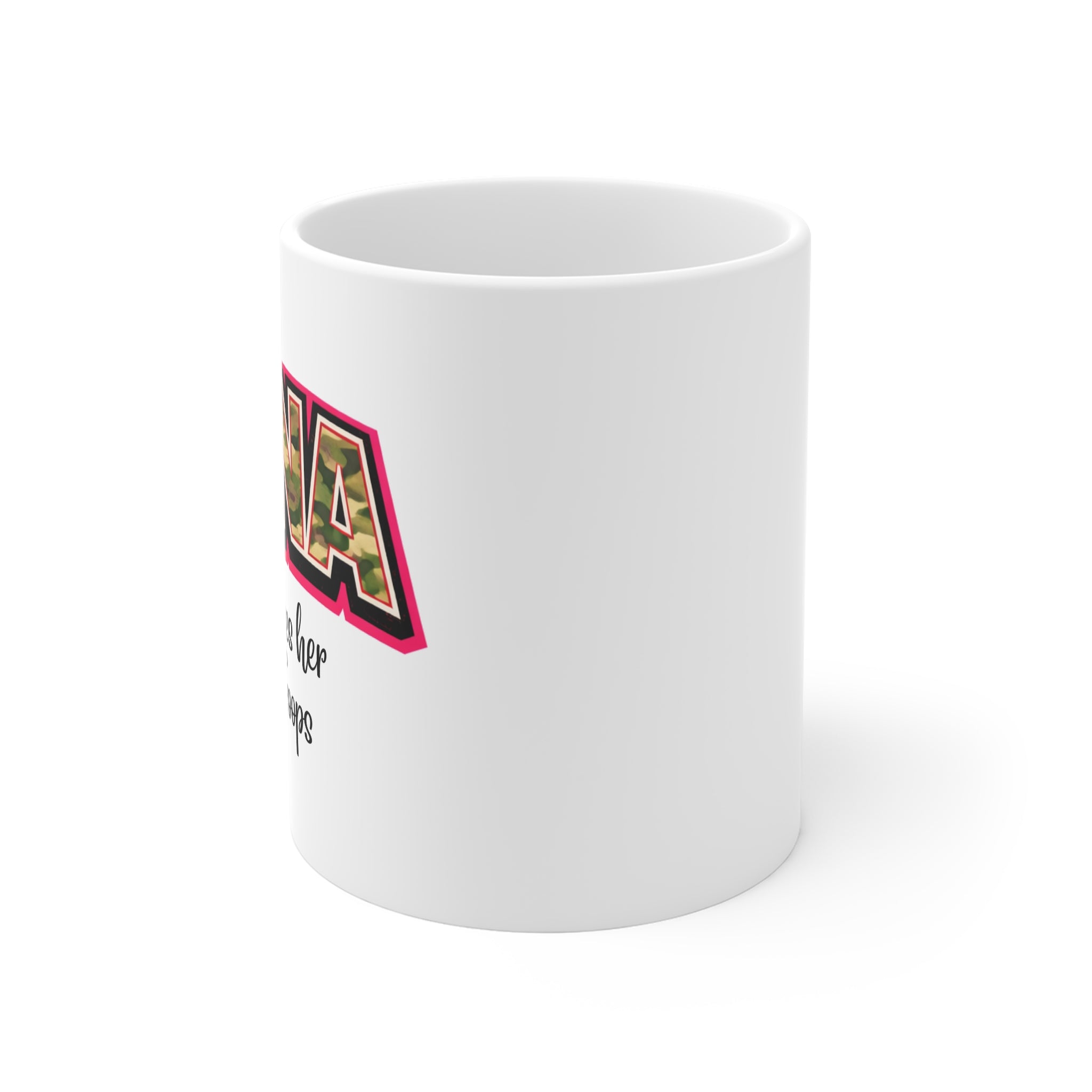 Mug — "NANA" Camo Print Coffee Mug: "Nana Loves Her Little Troops" Gift for Military Grandmothers