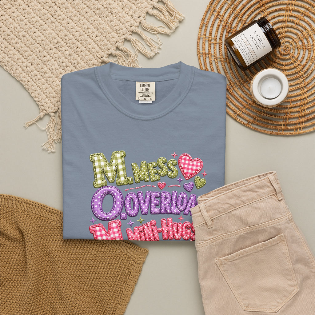 T‑Shirt — "Moms Overload Mini-Hugs" Cute Colorful Graphic Tee