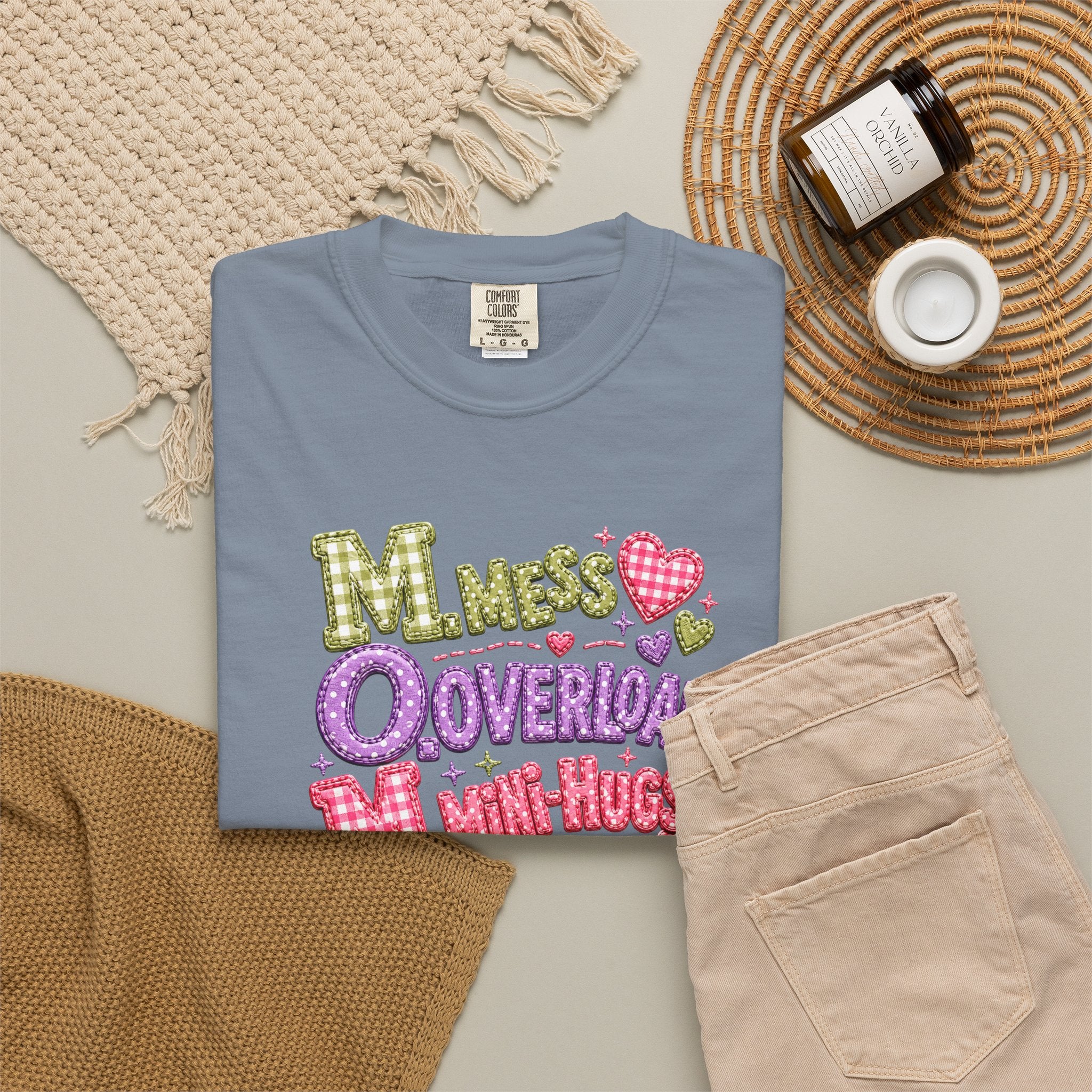 T‑Shirt — "Moms Overload Mini-Hugs" Cute Colorful Graphic Tee