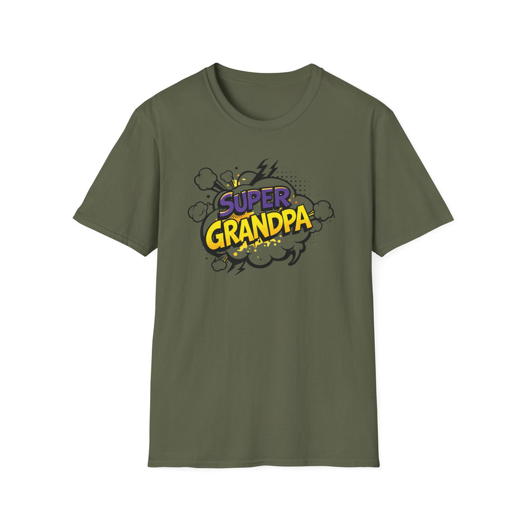 T-Shirt — "Super Grandpa" Comic-Style Graphic | Funny Father's Day Gift
