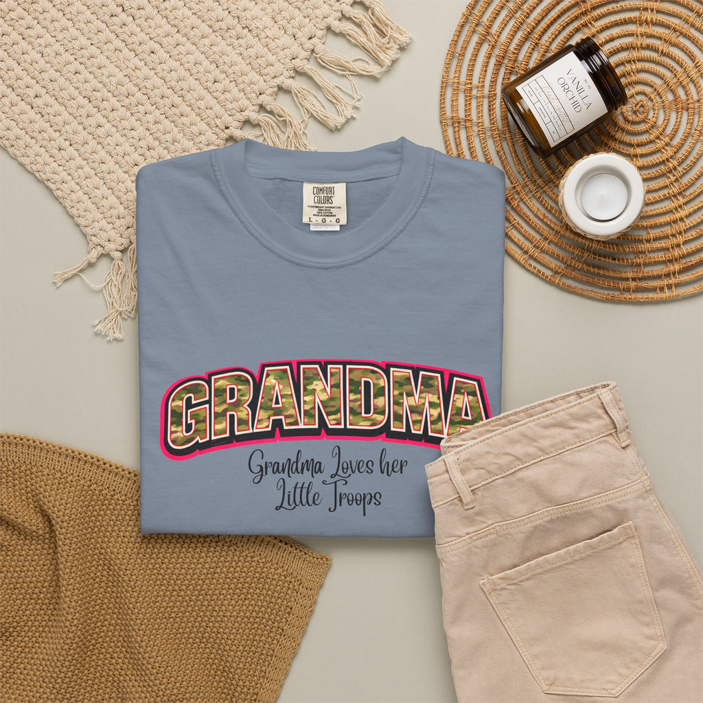 Grandma Floral Retro Tee — "Grandma: Grandkids Love Her a Little Teacup"