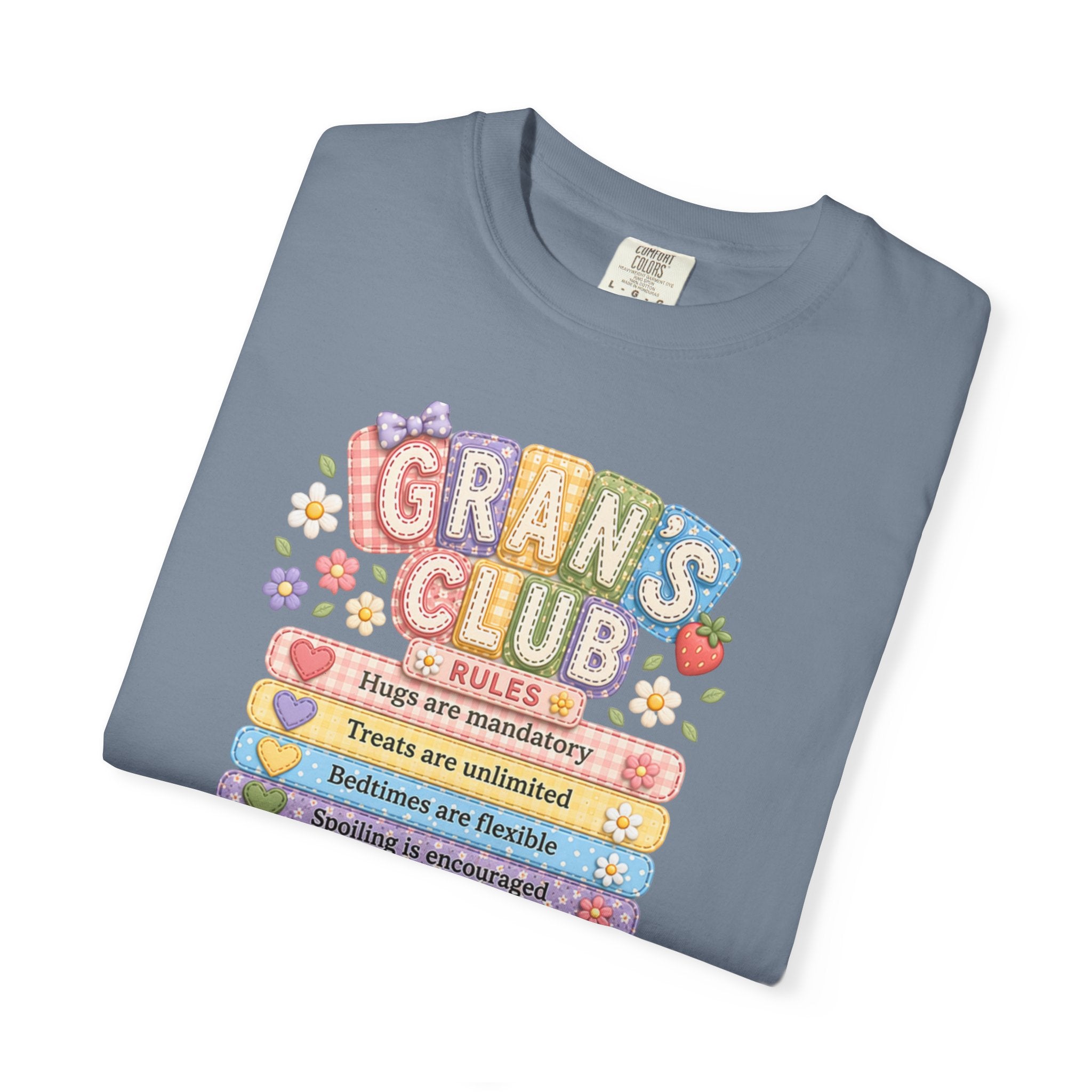Grans Club Rules T-Shirt — Cute Floral Grandma Shirt, Funny Grandmother Gift for Mother's Day