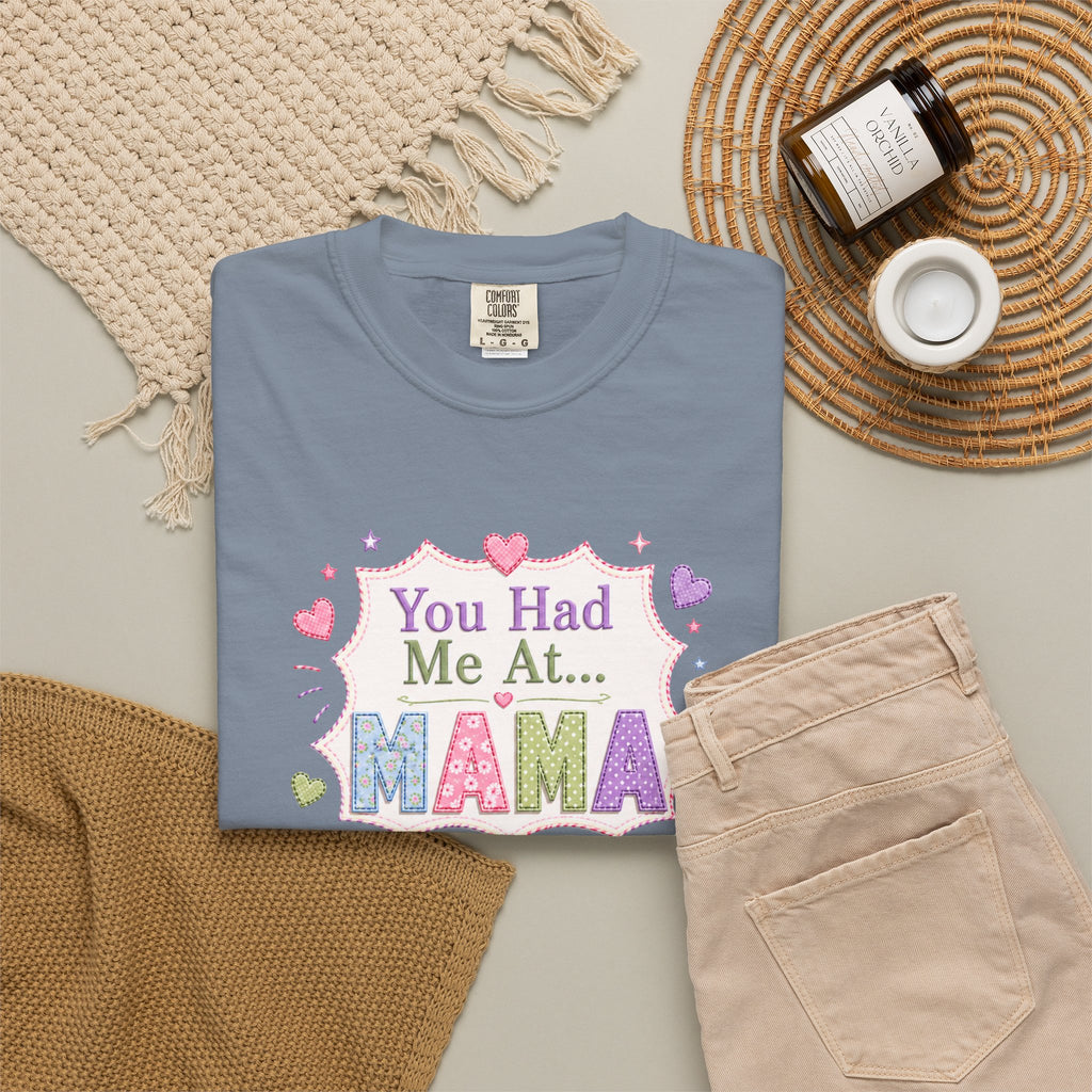 You Had Me At Mama T-Shirt — Cute Pastel Mom Graphic Tee for Mother's Day