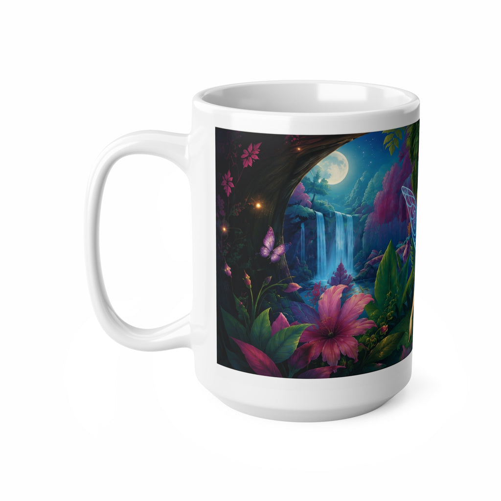 Fairy Garden Coffee Mug — Enchanted Moonlit Forest Ceramic Cup (11oz & 15oz)
