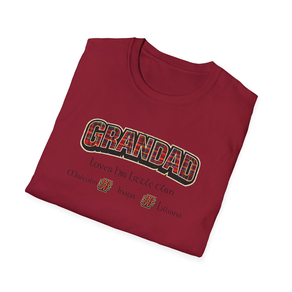 Grandad Plaid Family T-Shirt — "Loved by the Little Clan" Gift Tee