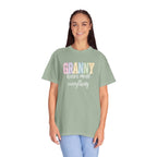 Granny Pastel Patchwork T-Shirt — Retro Rainbow 'GRANNY' Graphic Tee
