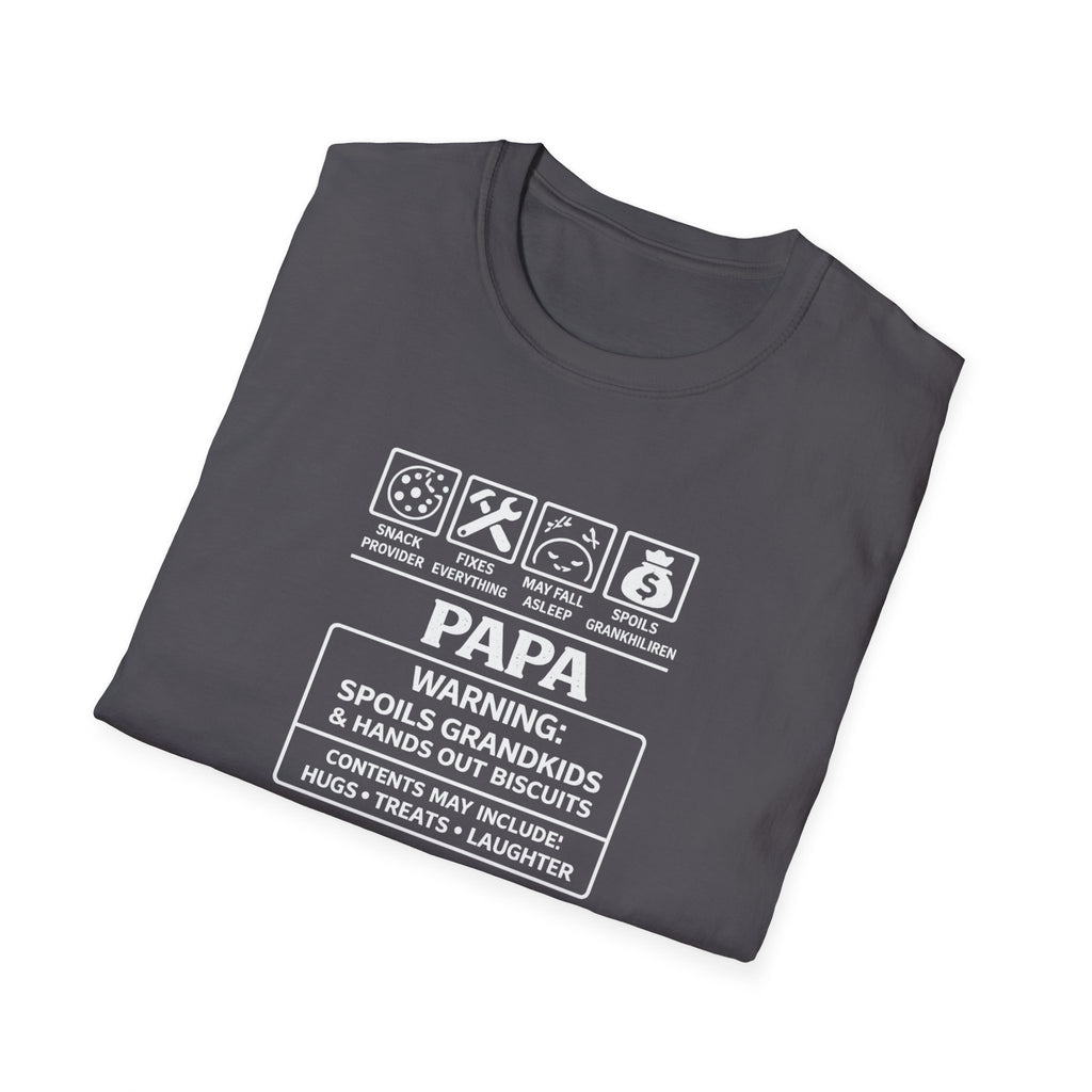 Papa Warning T-Shirt – ‘Spoils Grandkids’ Funny Grandpa Gift Tee