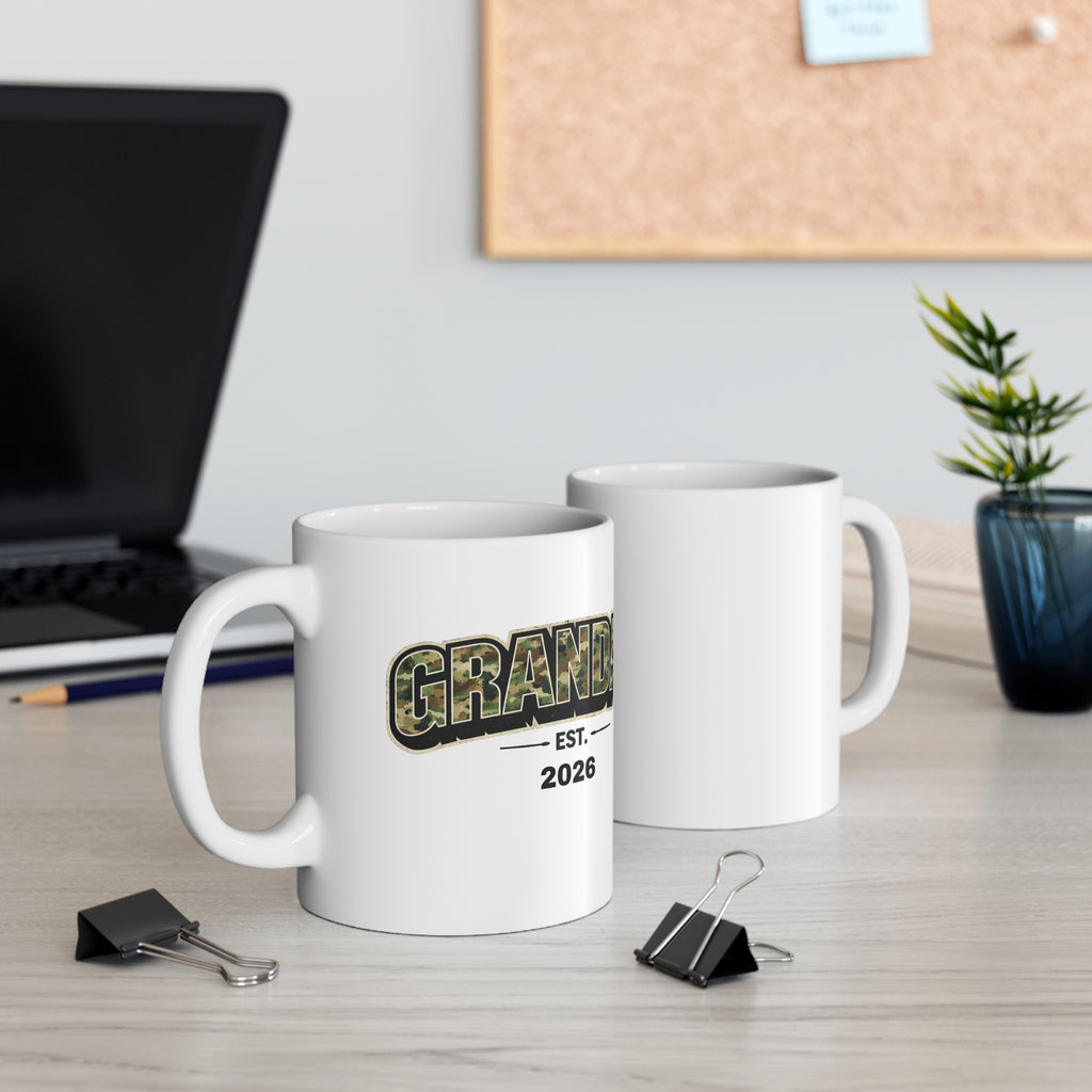 Grandad Mug — Camo "Grandad Est. 2026" Coffee Cup | New Grandpa Gift