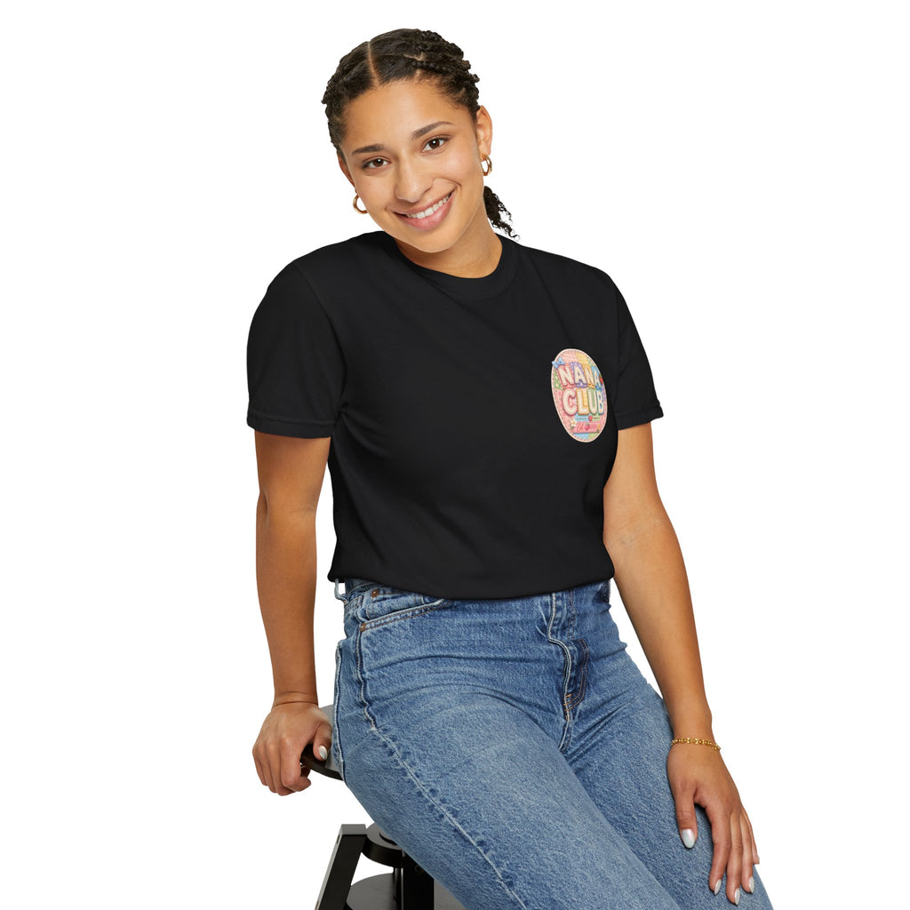 Nana Club T-Shirt — Retro Rainbow Badge Graphic