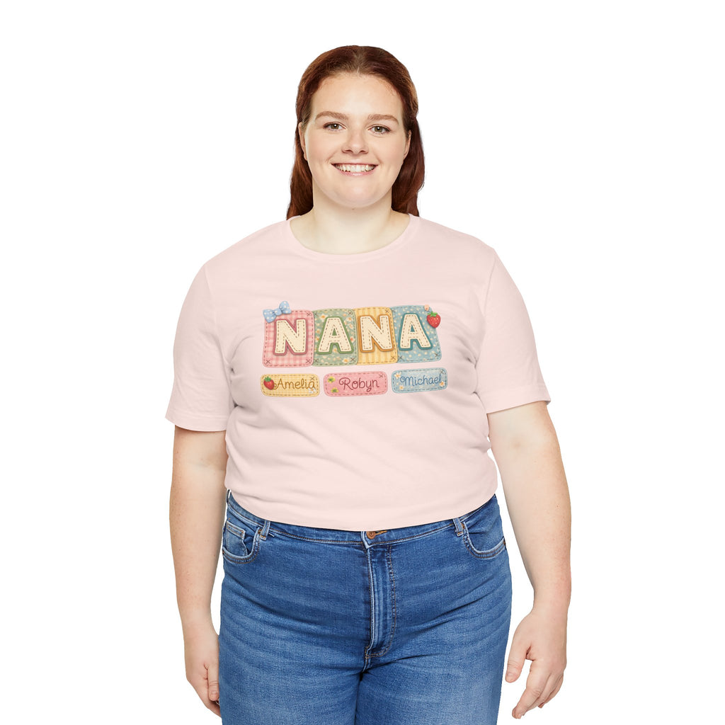 Nana Baby Blocks Tee — Personalized Grandmother Name Shirt