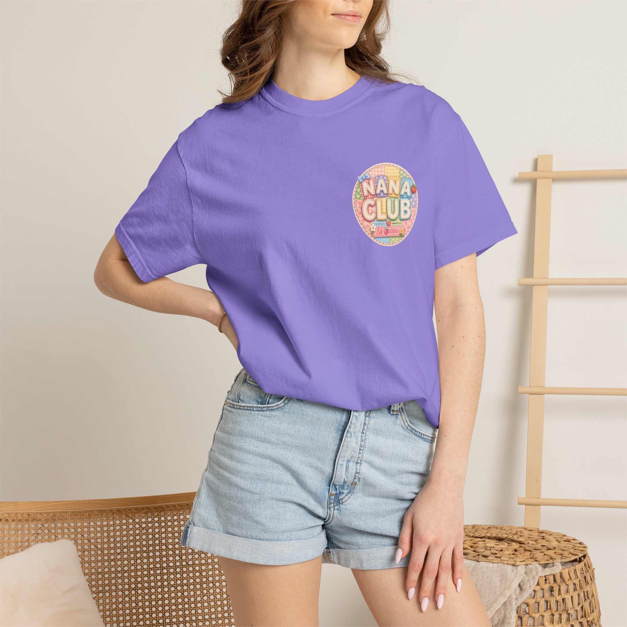 Nana Club T-Shirt — Retro Rainbow Badge Graphic