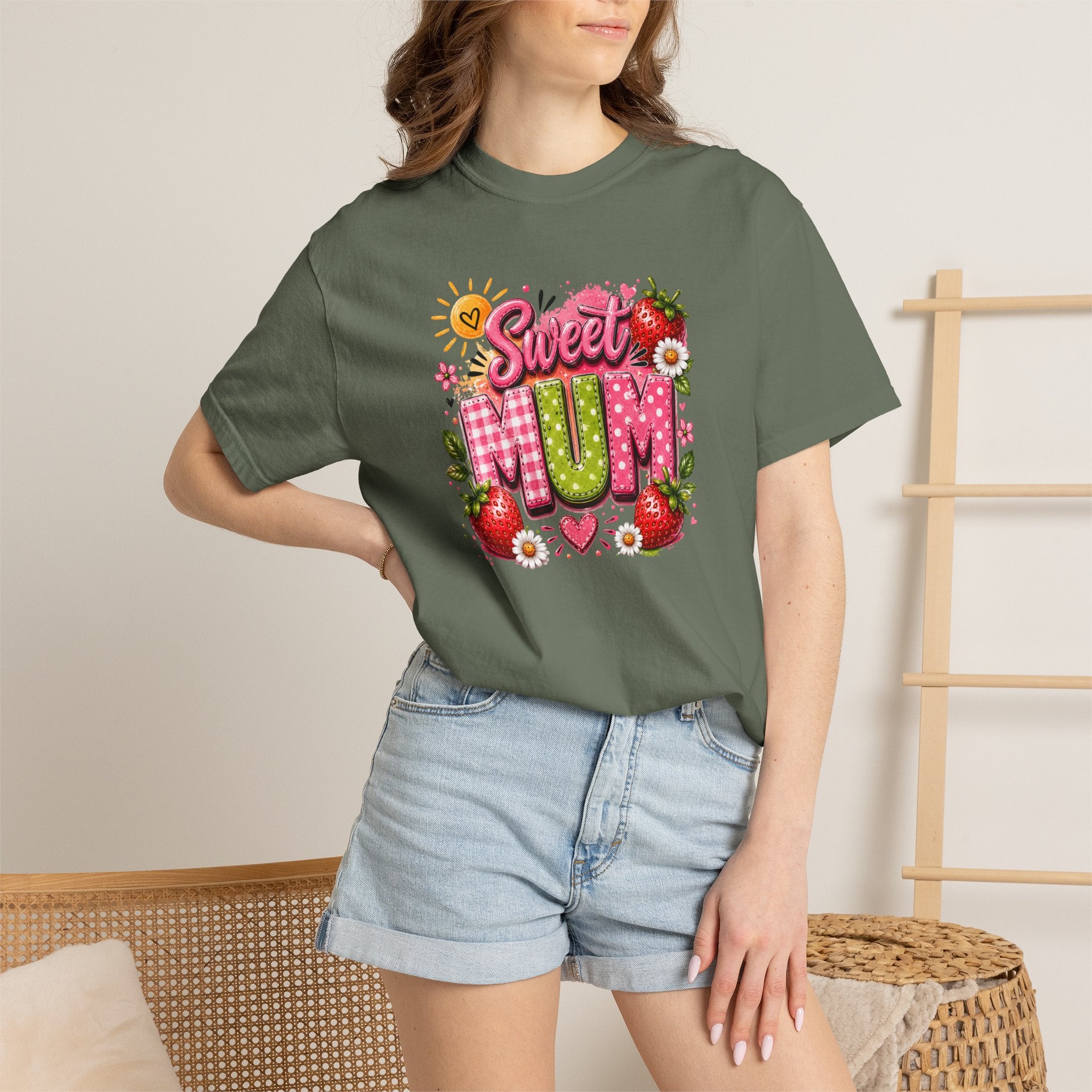 Sweet Mum T-Shirt — Floral Strawberry Mother's Day Tee