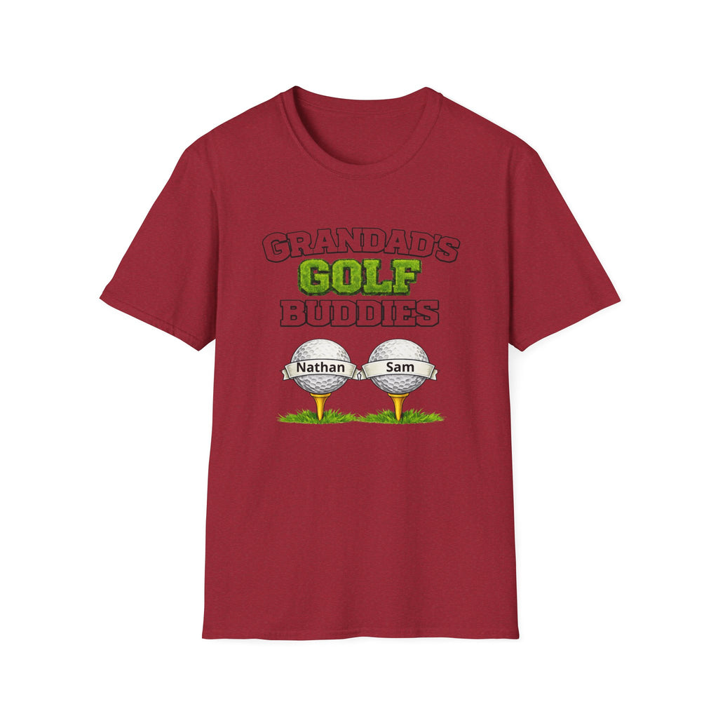 Granddad's Golf Buddies T-Shirt — Personalized Golf Tee with Names