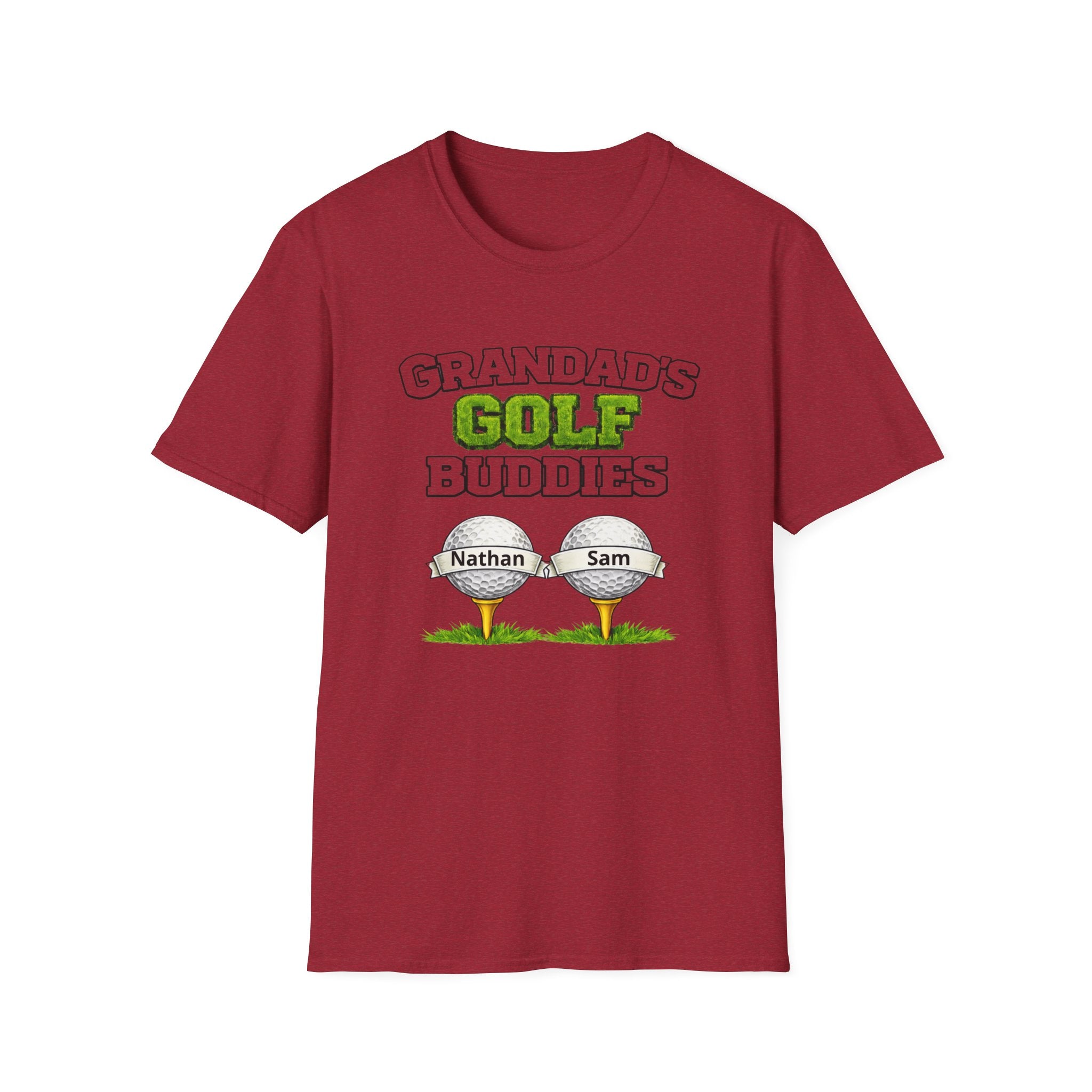 Granddad's Golf Buddies T-Shirt — Personalized Golf Tee with Names
