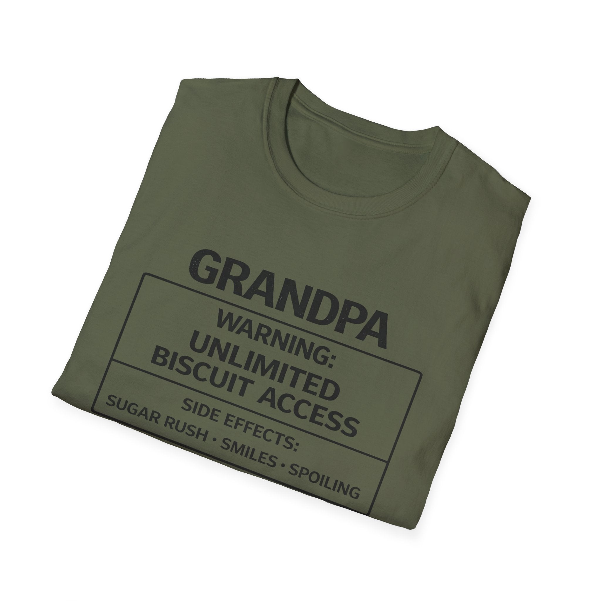 Grandpa Warning T-Shirt — "Unlimited Biscuit Access" Funny Grandpa Tee