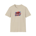 Super Dad T-Shirt – Union Jack Flag pattern Retro Comic Father’s Day Tee