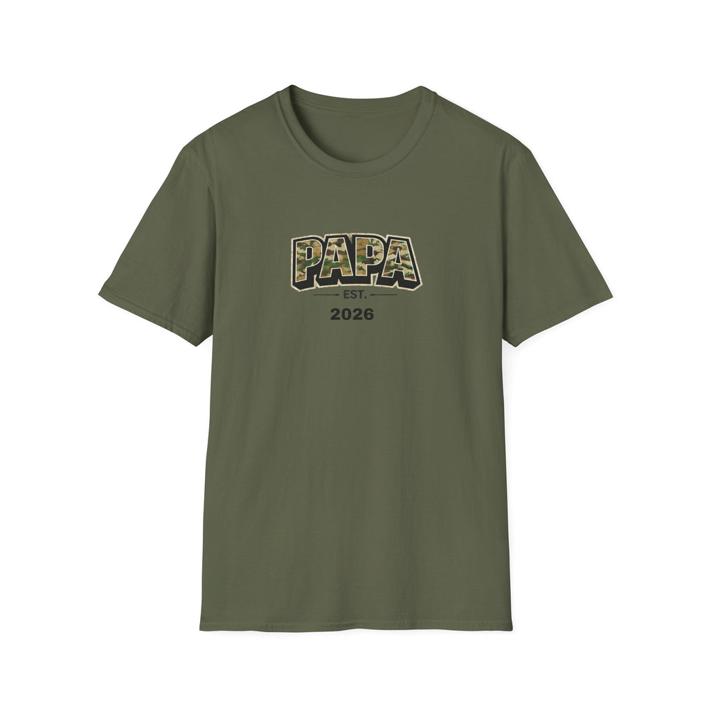 Papa Est. 2026 T-Shirt – Camo Fathers Day New Dad Gift