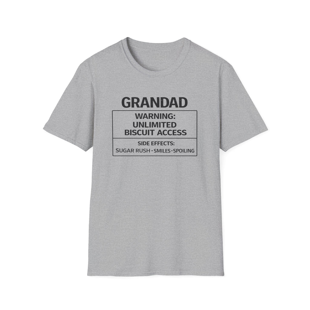 Grandad Warning T-Shirt – "Unlimited Biscuit Access" Funny Grandpa Gift