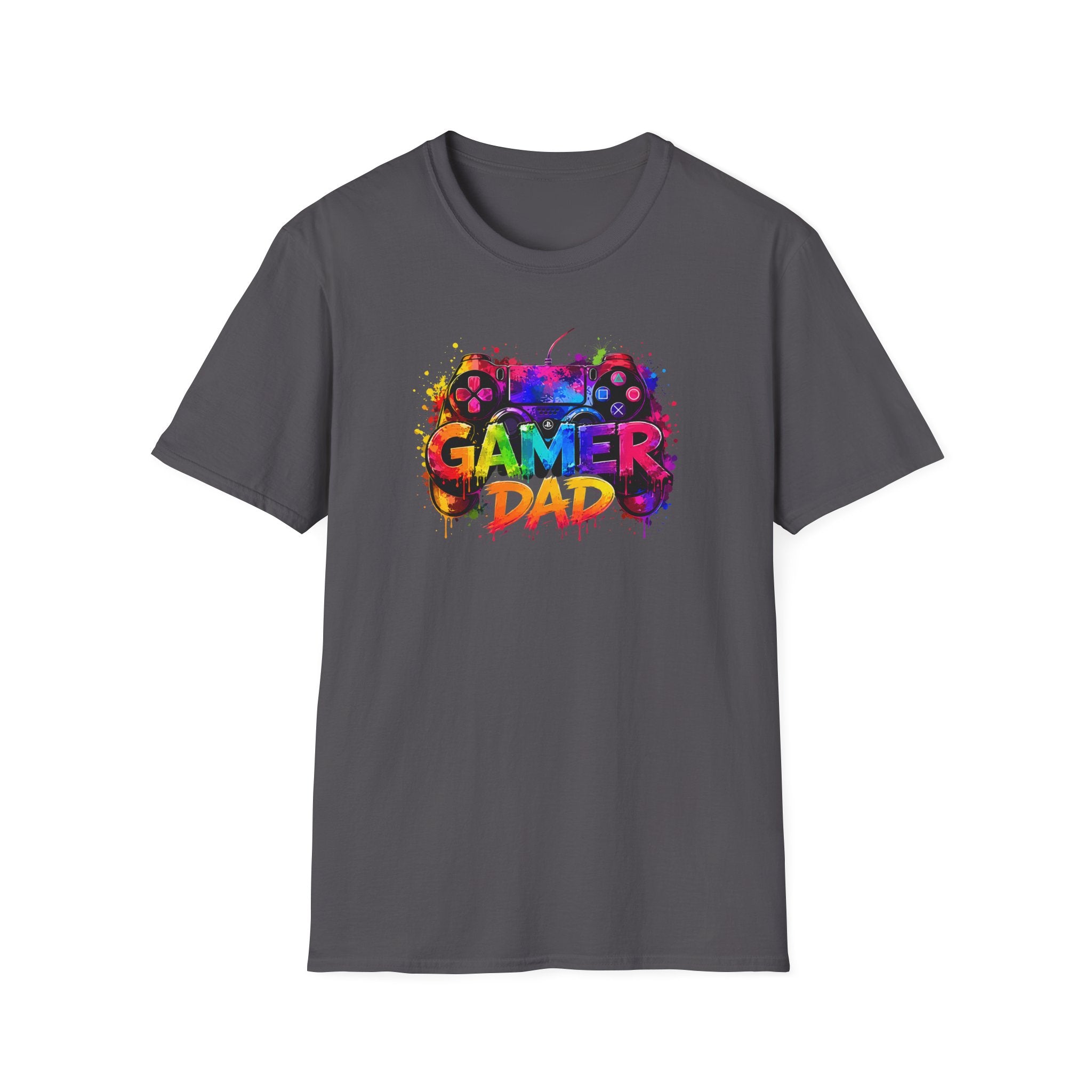 Gamer Dad Colourful Controller Design T-Shirt