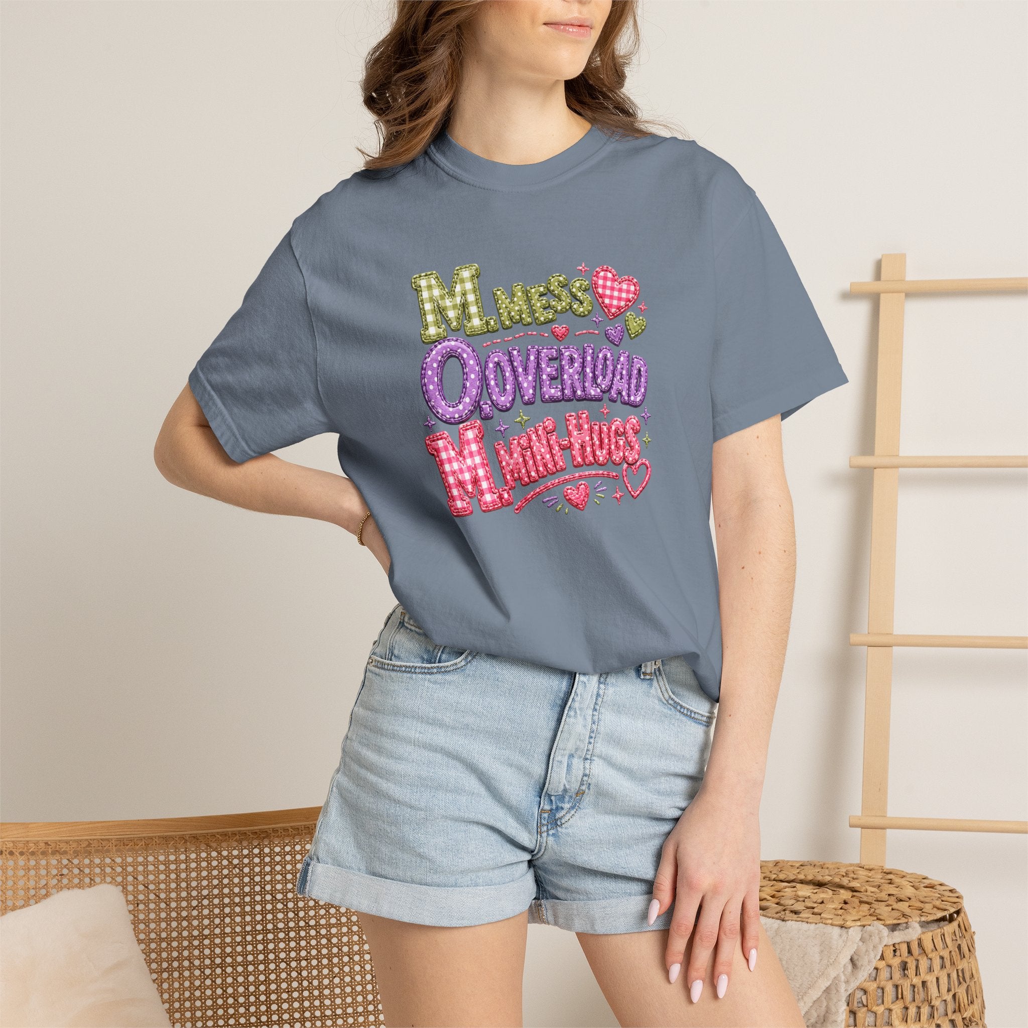 T‑Shirt — "Moms Overload Mini-Hugs" Cute Colorful Graphic Tee