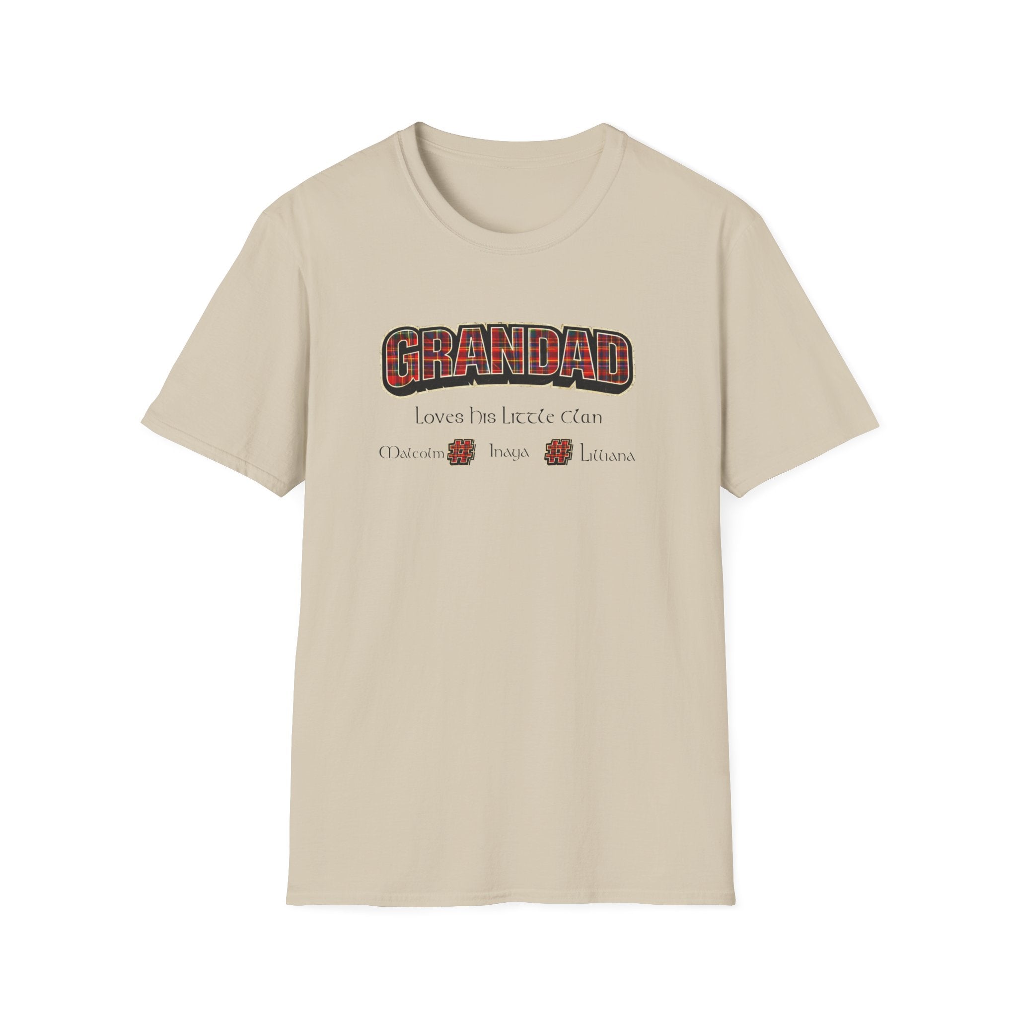 Grandad Plaid Family T-Shirt — "Loved by the Little Clan" Gift Tee