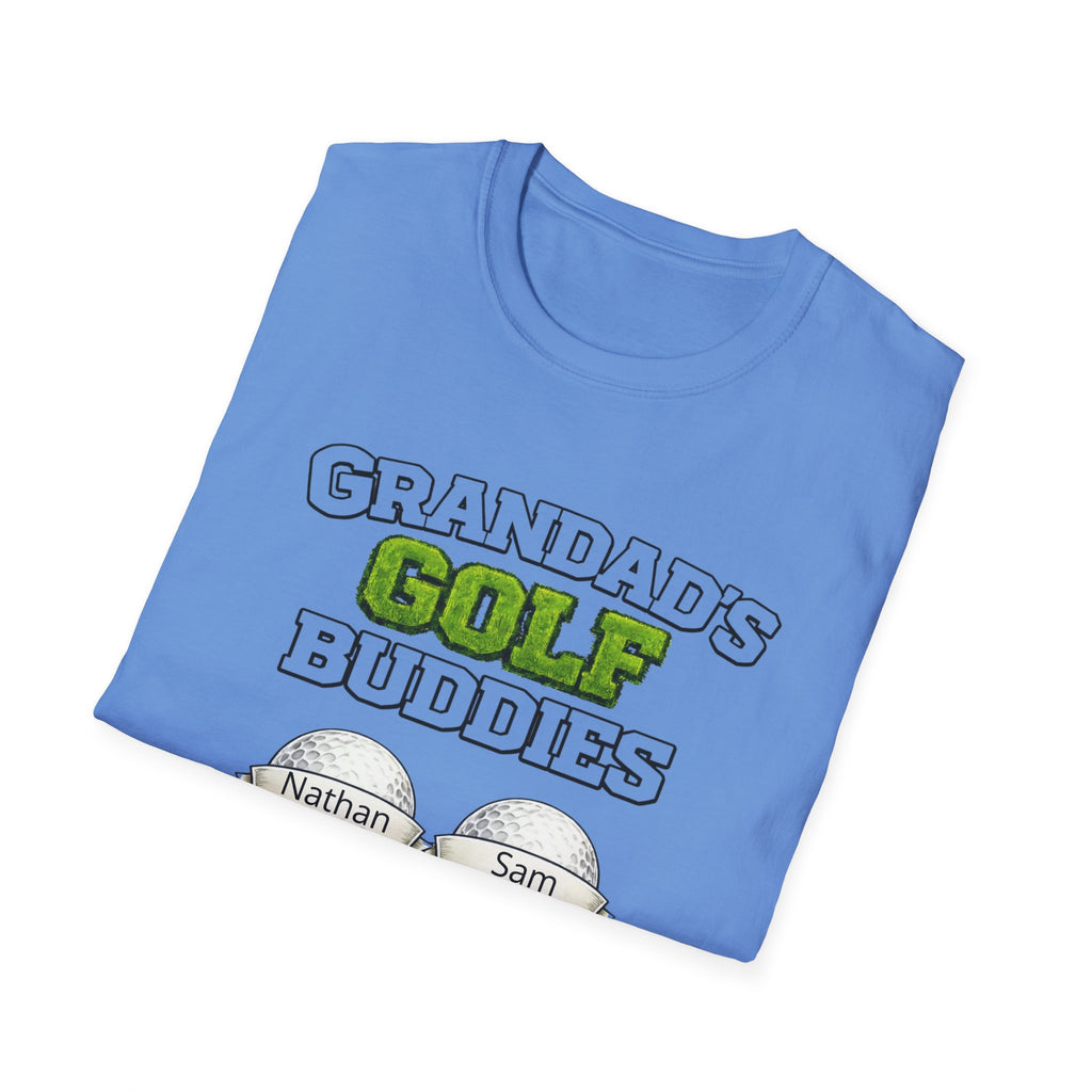 Granddad's Golf Buddies T-Shirt — Personalized Golf Tee with Names