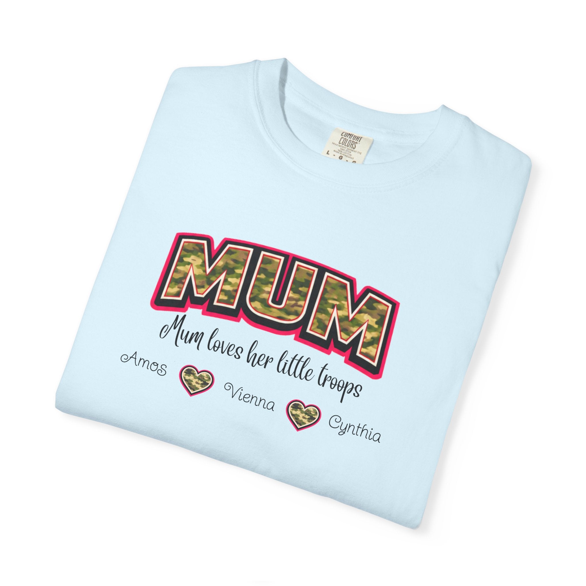 Mum Camo Print T-Shirt – "Mum, Mum loves her little meows" Mother's Day Tee