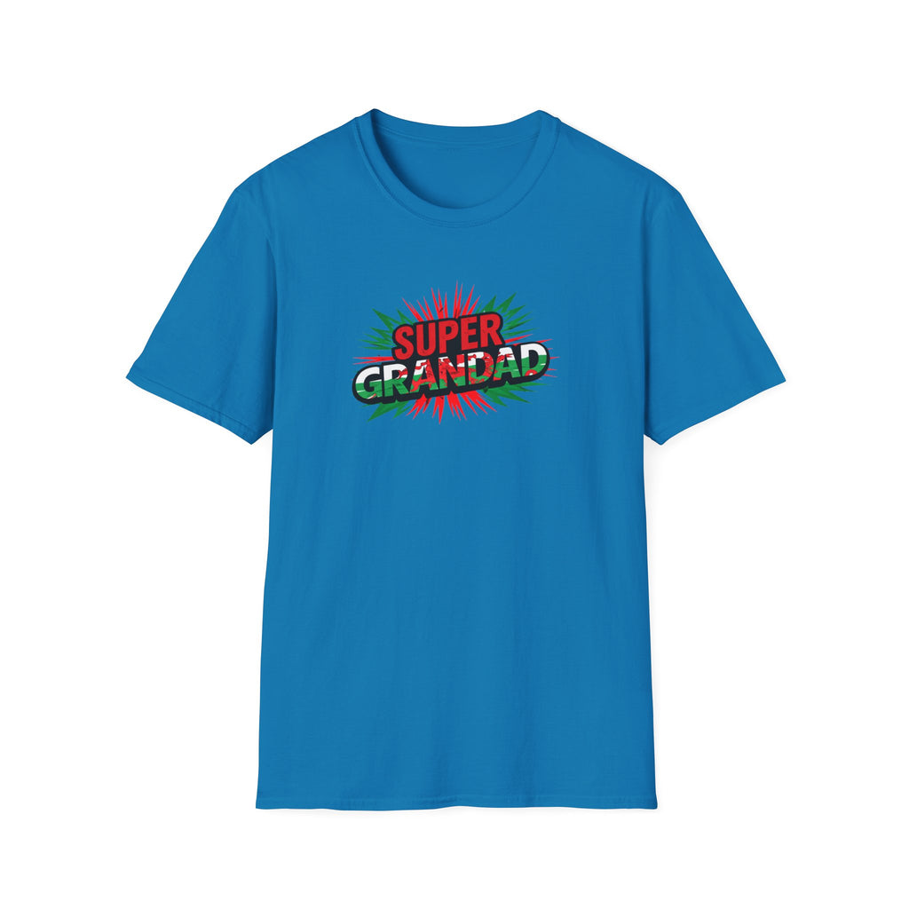 Super Grandad Welsh Flag/Wales themed T-Shirt — Retro Comic Style Father's Day Gift