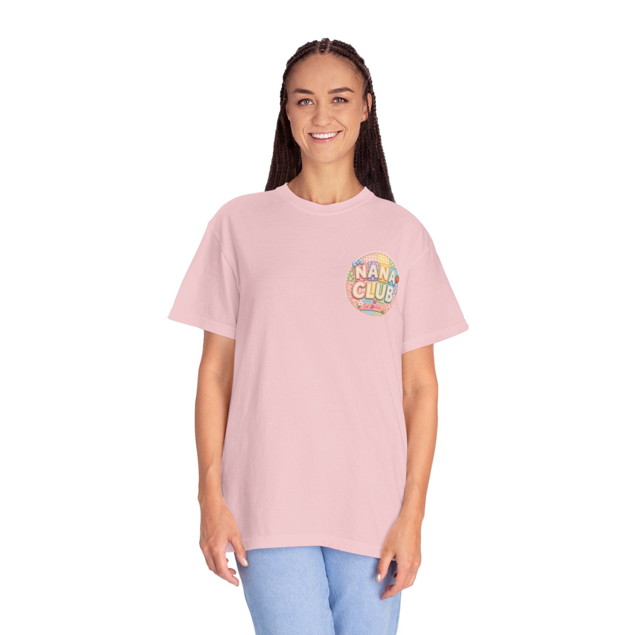 Nana Club T-Shirt — Retro Rainbow Badge Graphic