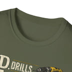 Drills and Damage Dad T-Shirt – Funny Father’s Day Tool Lover Tee