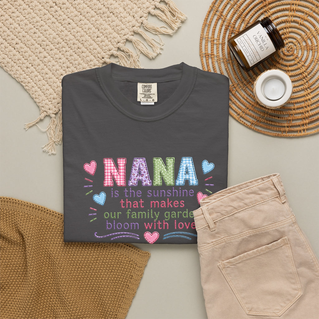 Nana Sunshine Floral T-Shirt — “NANA is the sunshine that makes our family garden bloom with love”