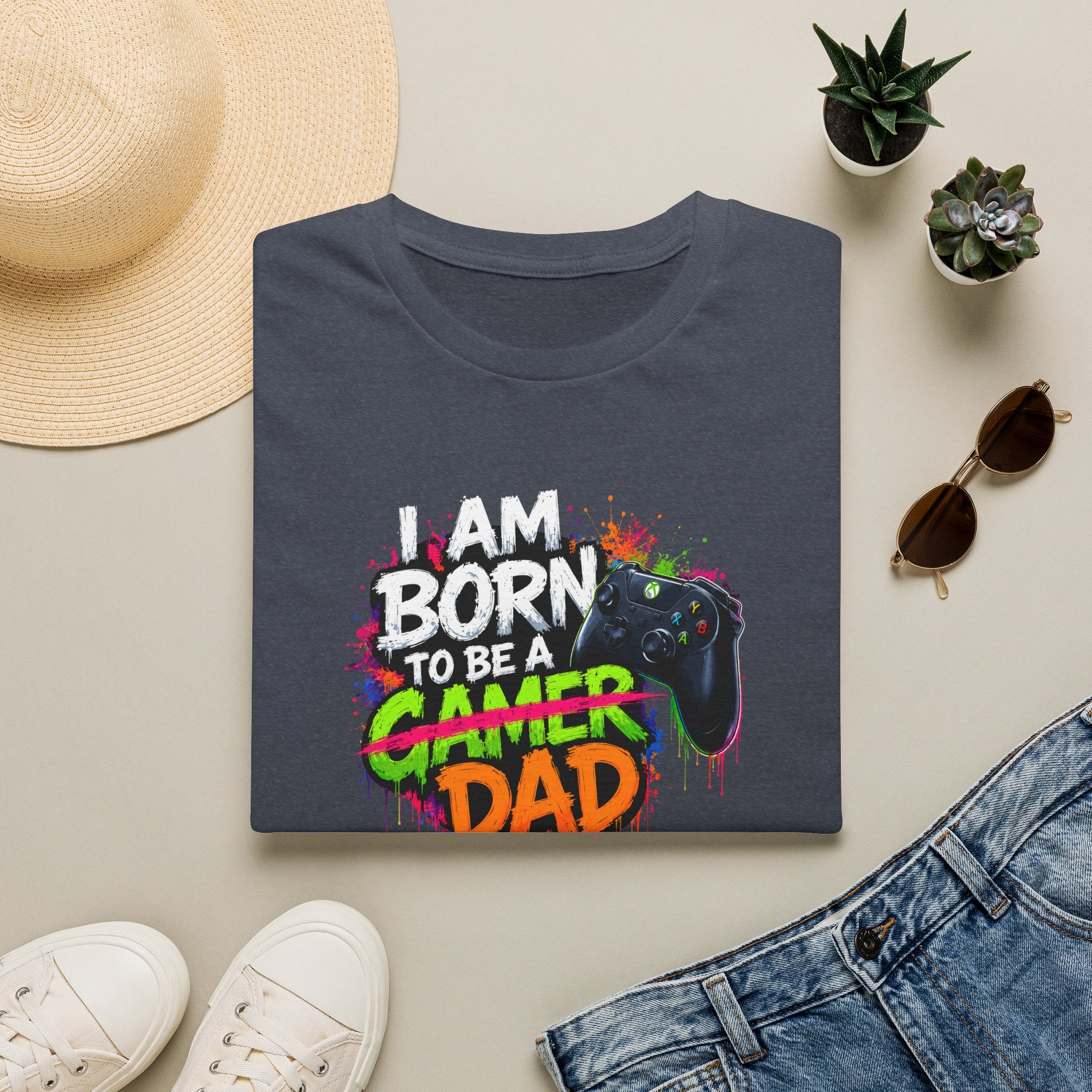 "I Am Born To Be A Gamer Dad" T‑Shirt