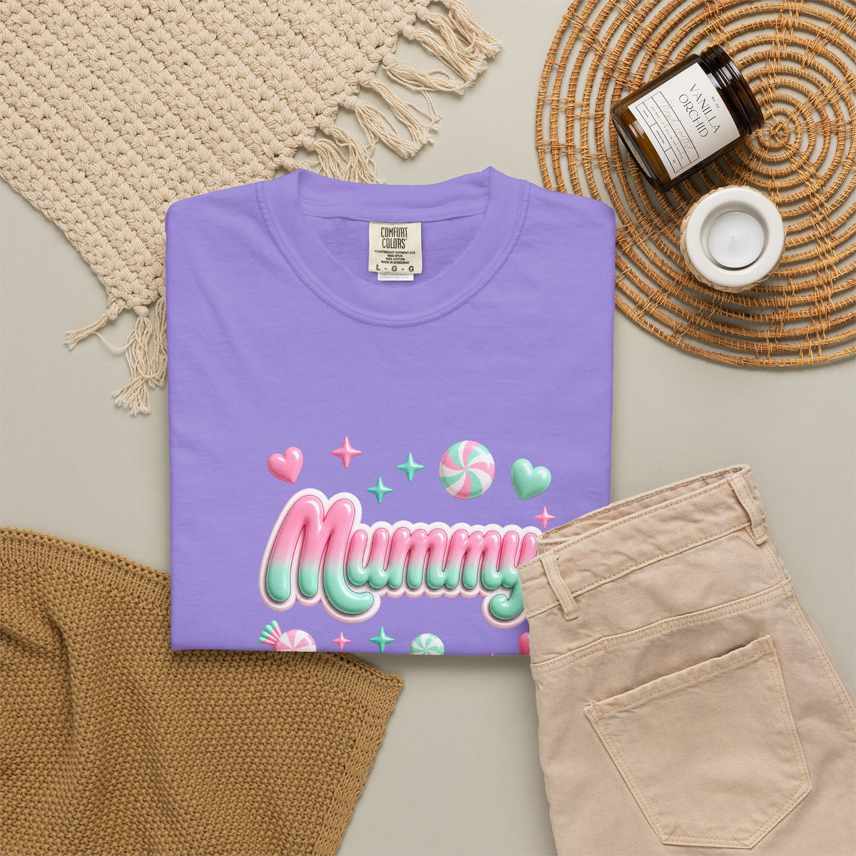Mummy Pastel Candy Script T-Shirt