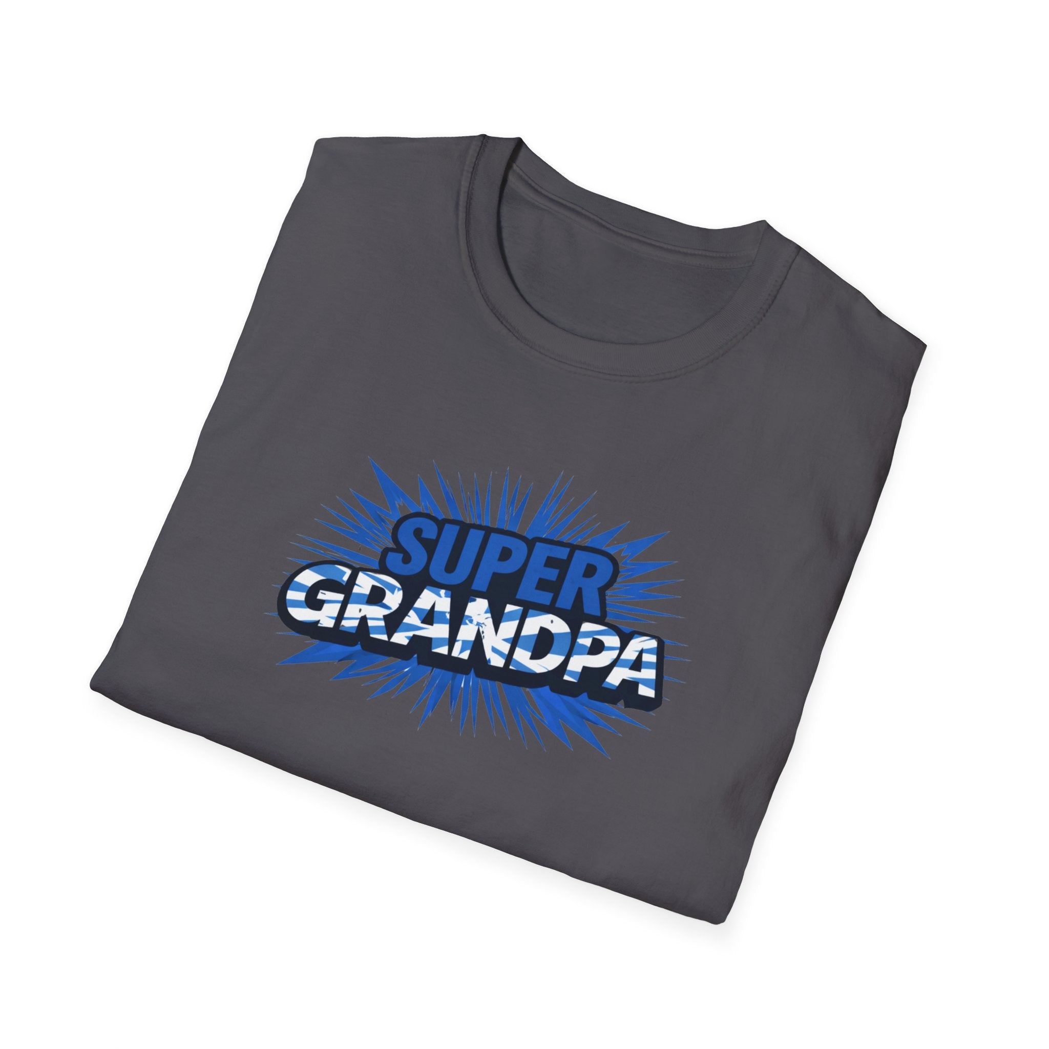 Super Grandpa Scotland Flag/Scottish themed T-Shirt — Retro Comic Father's Day Gift for Grandfathers