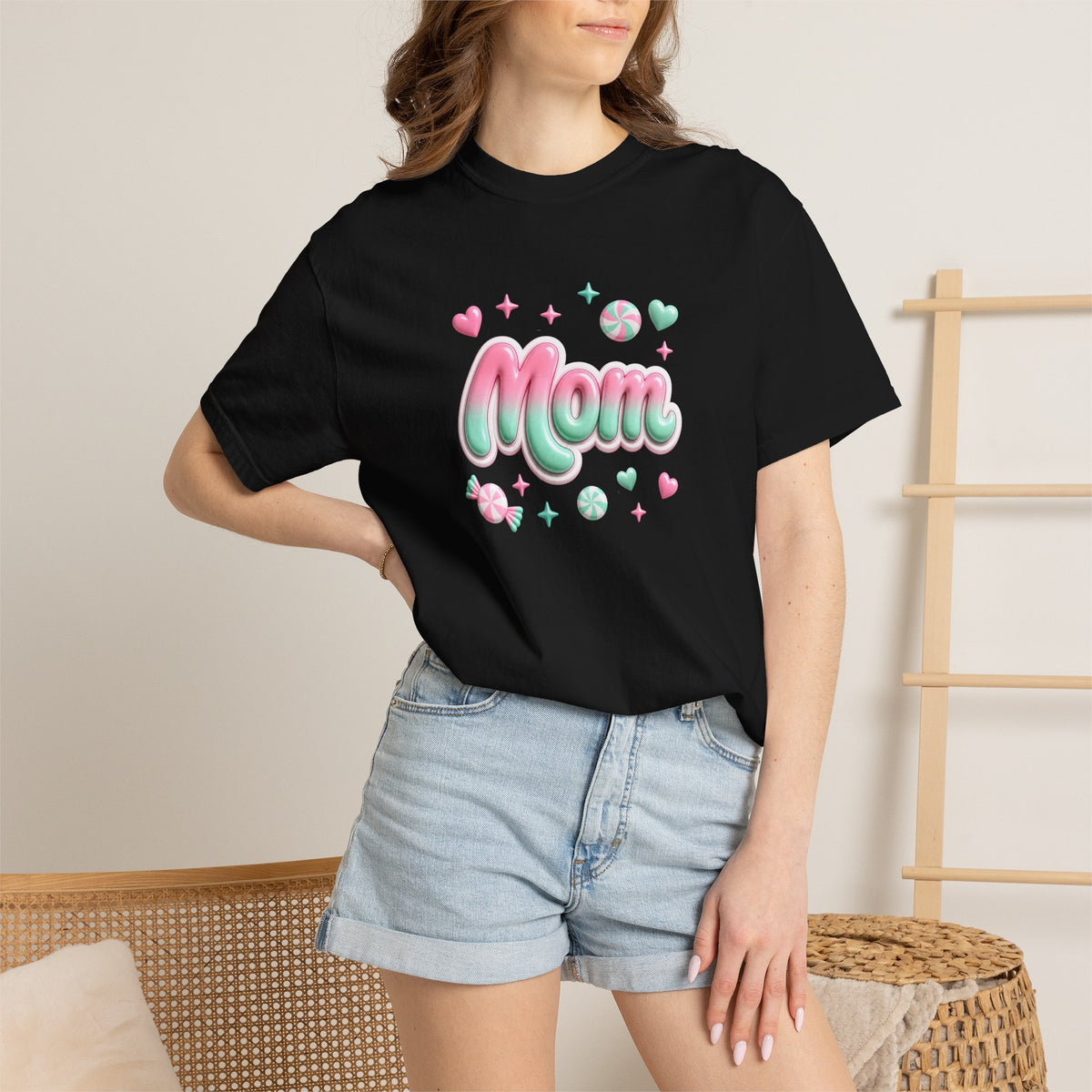 Mom Pastel Candy Script T-Shirt