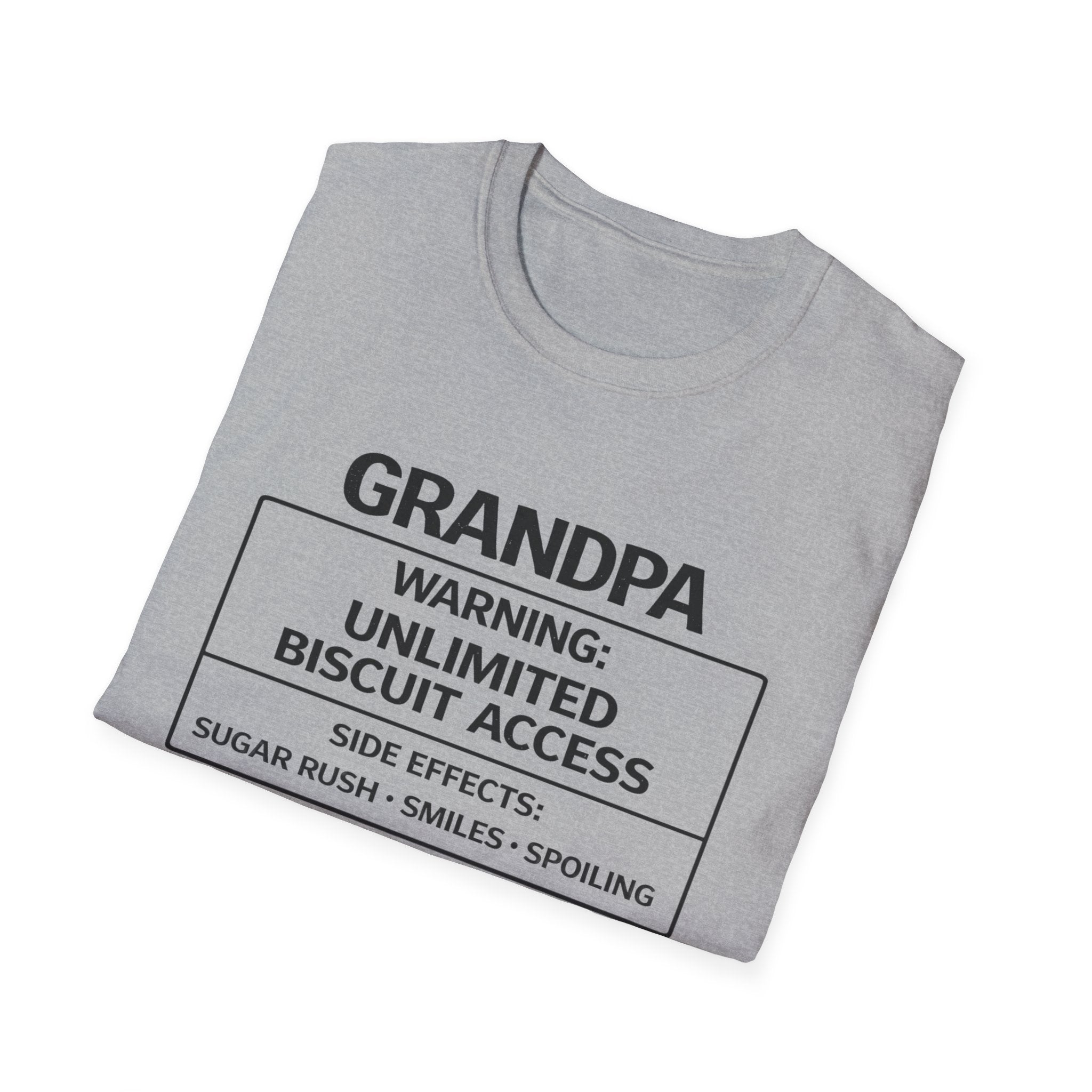 Grandpa Warning T-Shirt — "Unlimited Biscuit Access" Funny Grandpa Tee