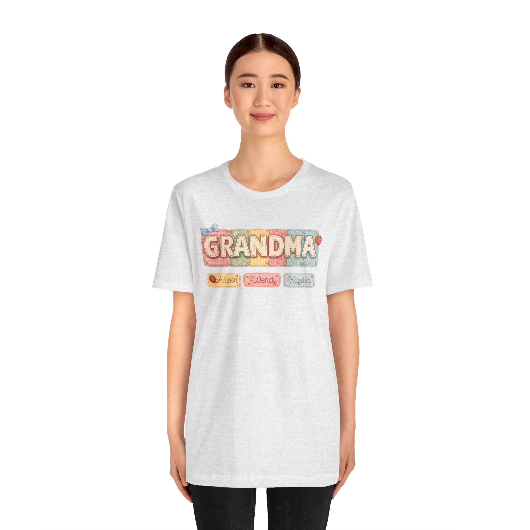 Grandma Floral Retro Tee — "Grandma" Names Design (Aileen • Wendy • Peyton)