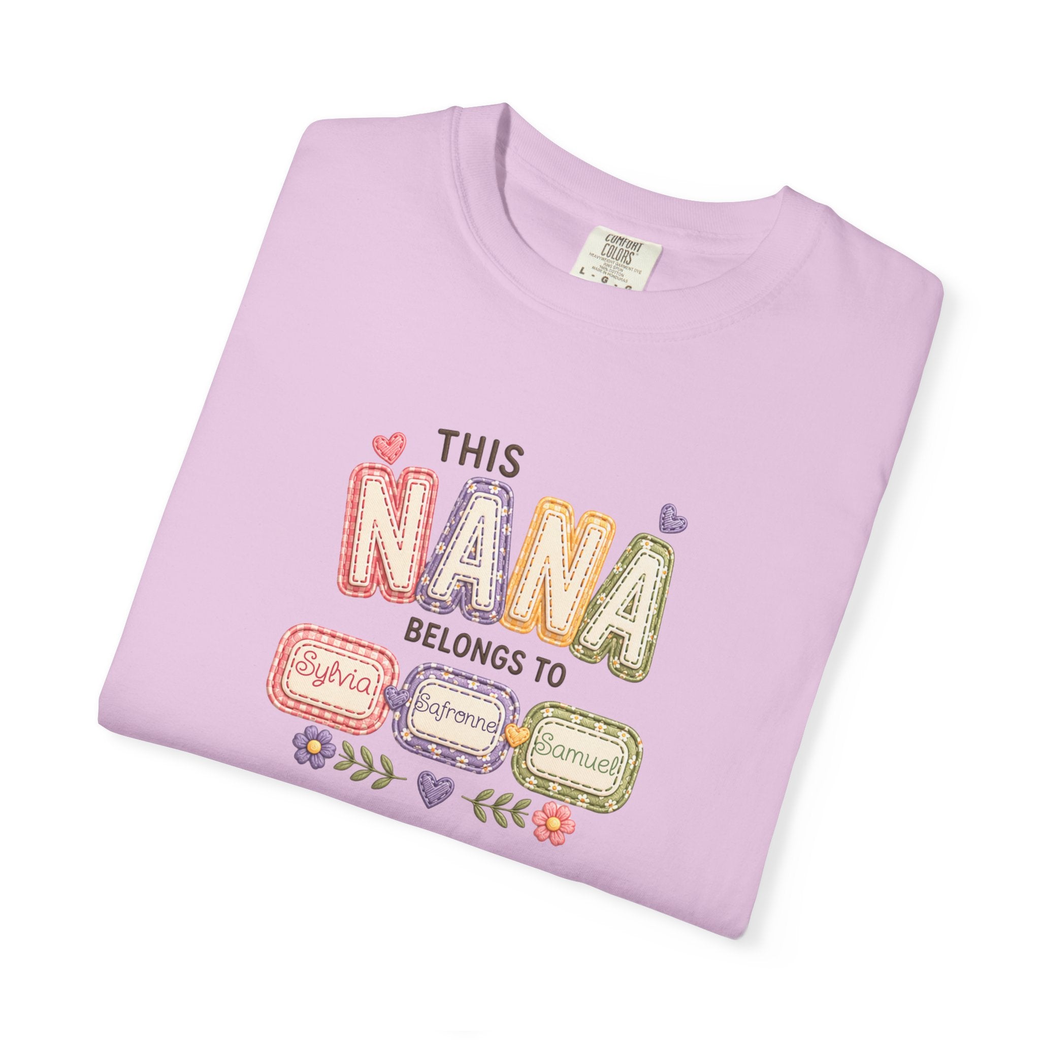 Nana Family Name T-Shirt — "This Nana Belongs To" Floral Grandma Gift