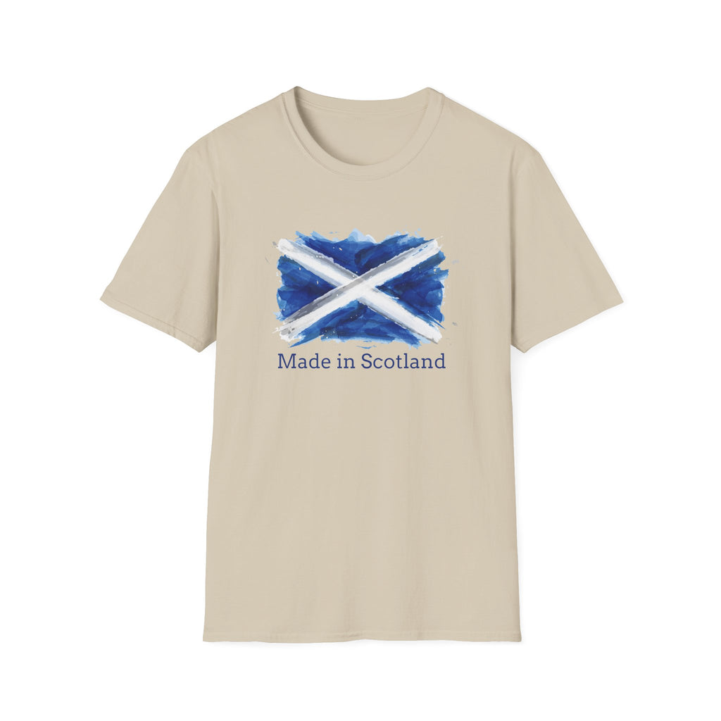 Made in Scotland T-Shirt — Watercolor Saltire Flag Tee